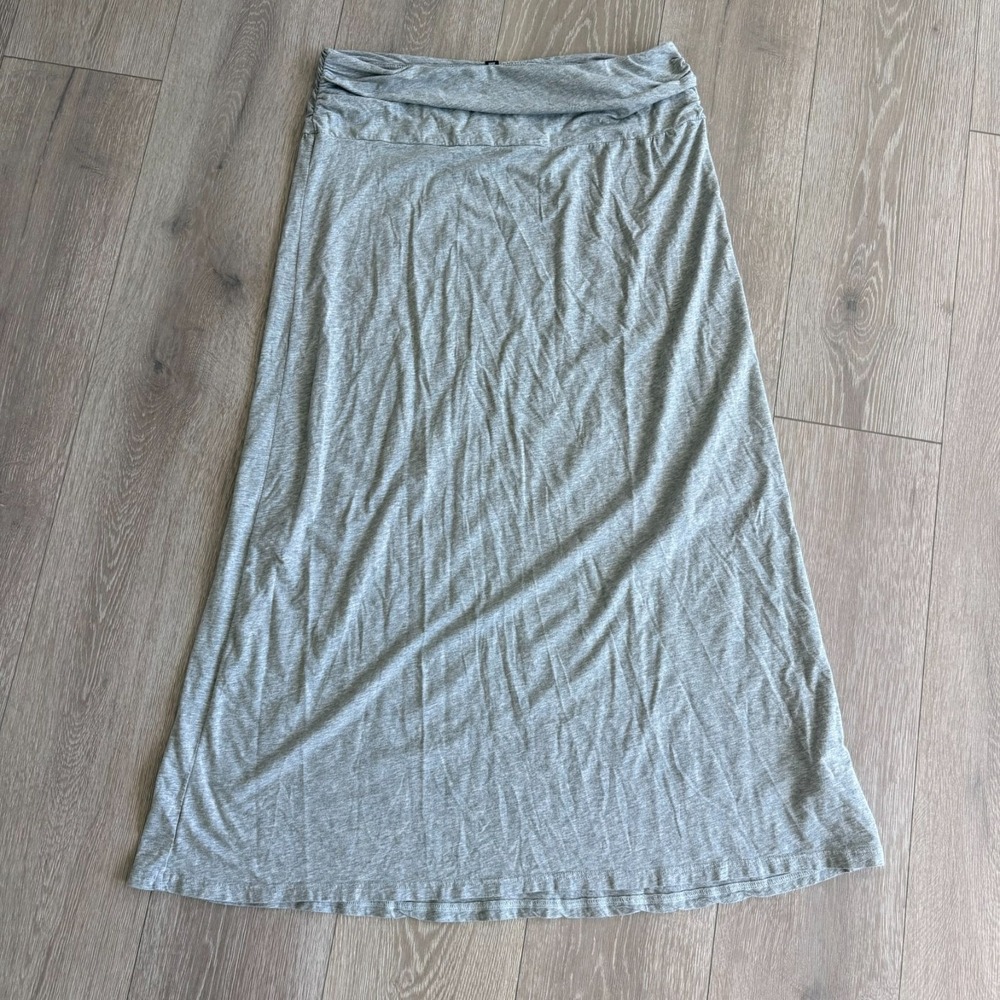 The North Face Womens Maxi Skirt Gray Side Ruched Soft Stretch Size Large
